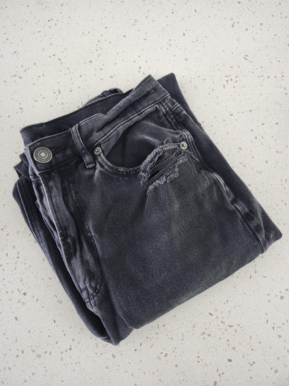 Womens Black American Eagle Outfitters Jeans | 8 Long | Highest Rise 90s...